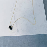 Black Onyx Point Necklace - Gold Filled or Sterling Silver - Sela+Sage - Pendant/Charm Necklace
