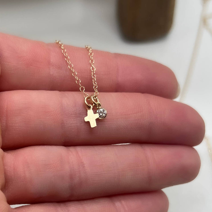 Tiny Single Pearl, Chain Necklace