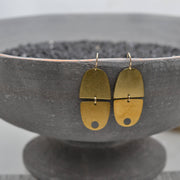 Solid Oval Brass Dangle Earring with Gold Filled