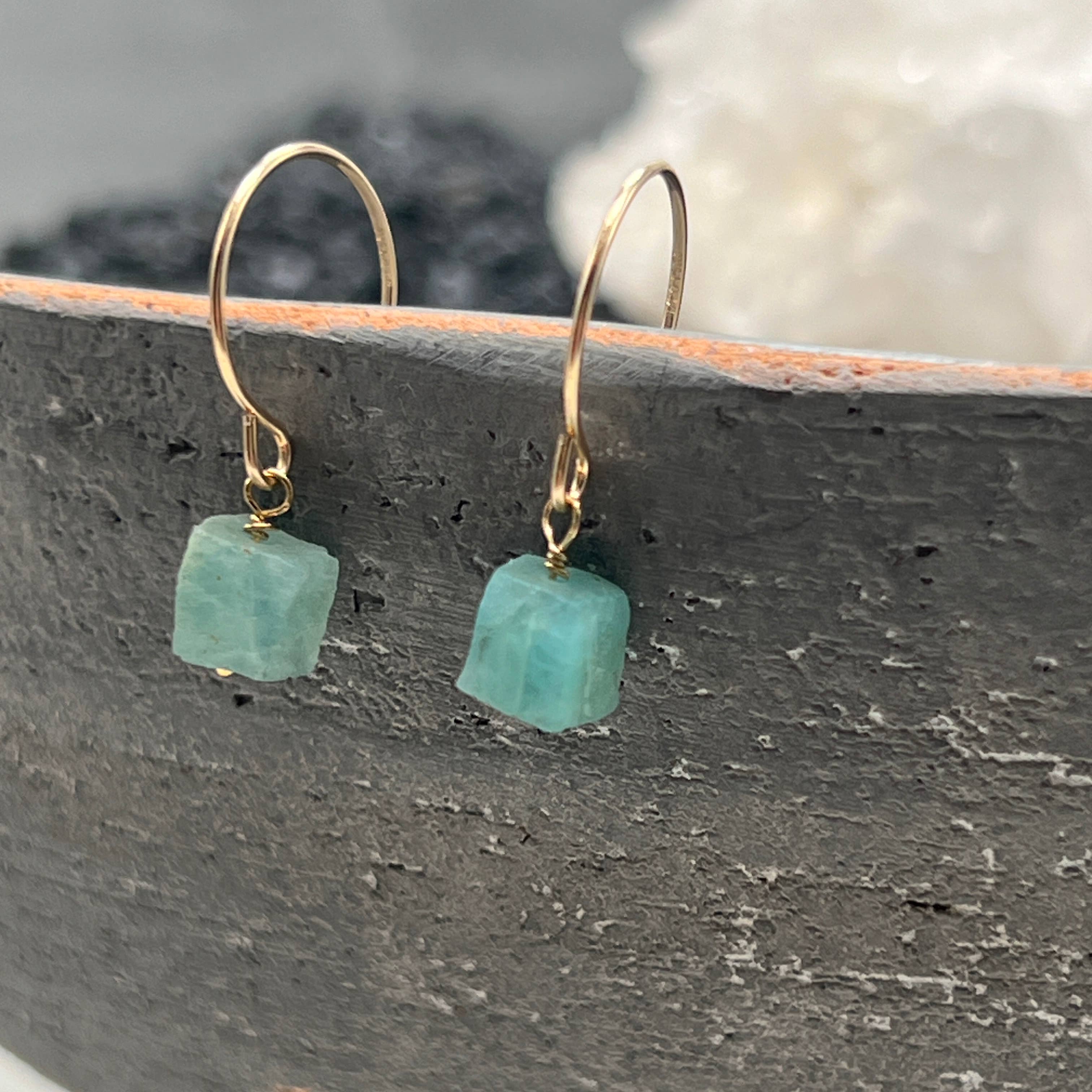 Natural Grandidierite Nugget Earrings