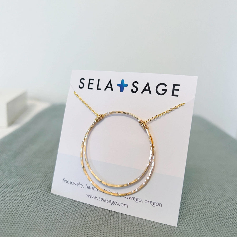 Contiguous Circle Necklace - Gold Filled - Sela+Sage - Pendant/Charm Necklace