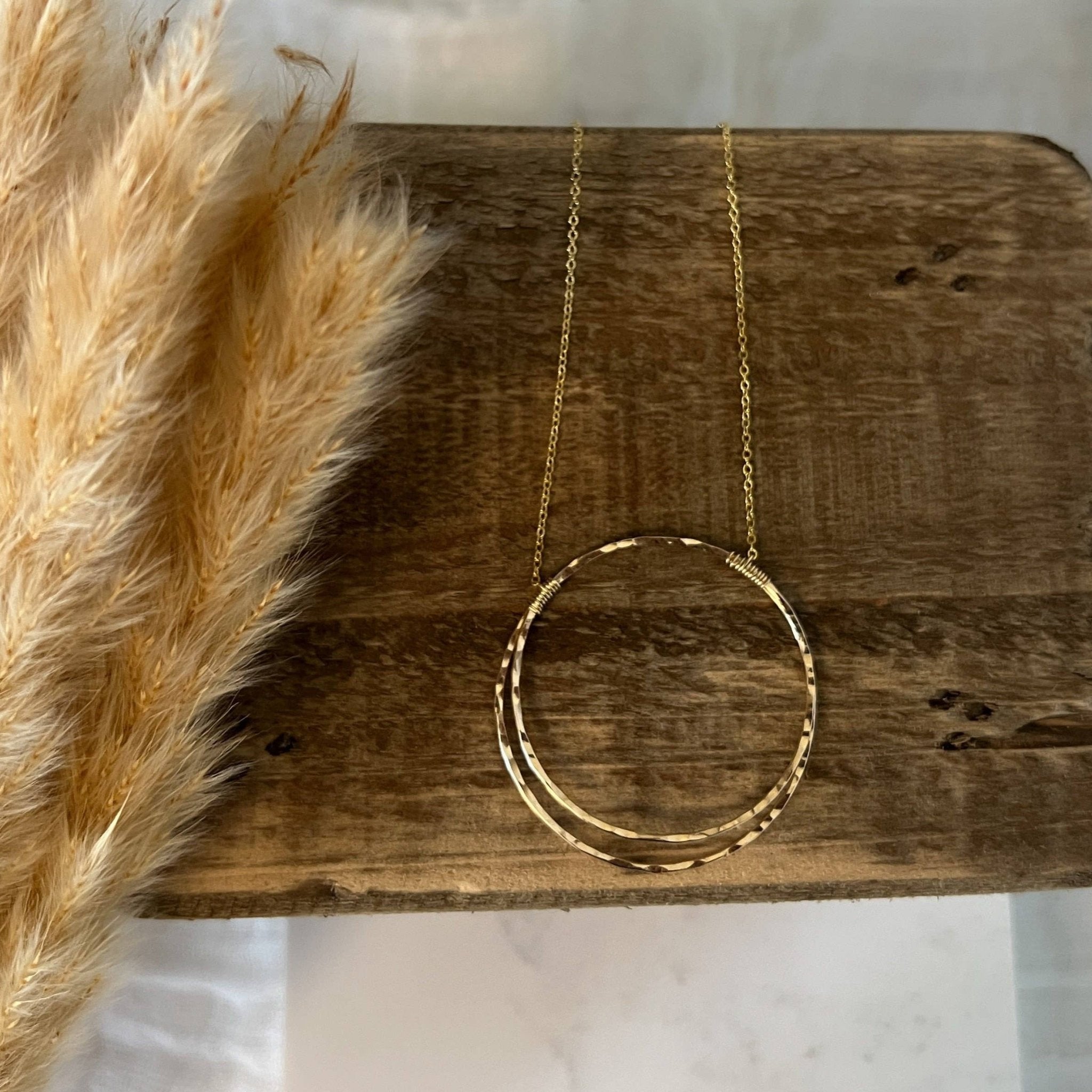Contiguous Circle Necklace - Gold Filled - Sela+Sage - Pendant/Charm Necklace
