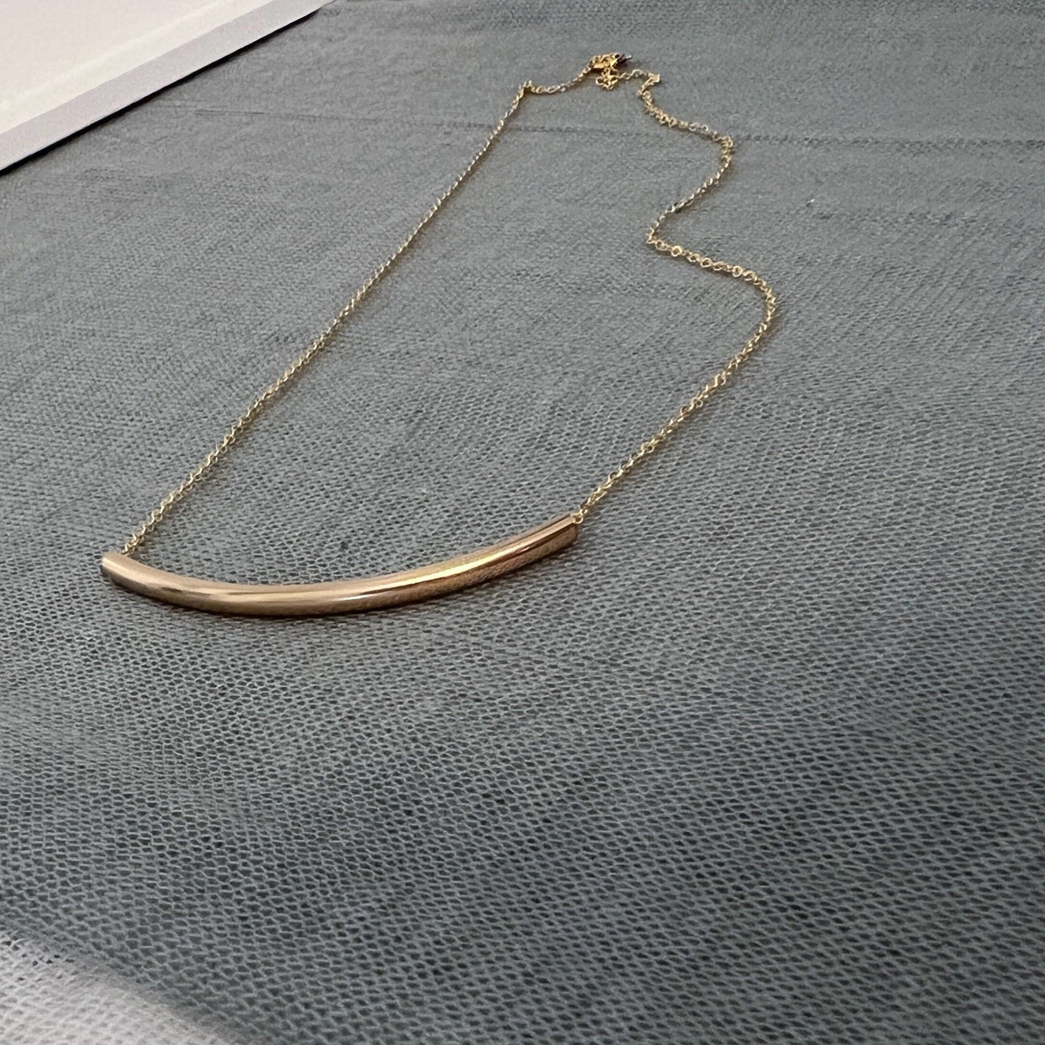 Crescent Curved Bar Necklace - Gold Filled - Sela+Sage - Link & Chain Necklace