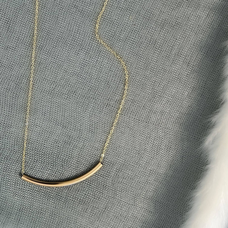 Crescent Curved Bar Necklace - Gold Filled - Sela+Sage - Link & Chain Necklace