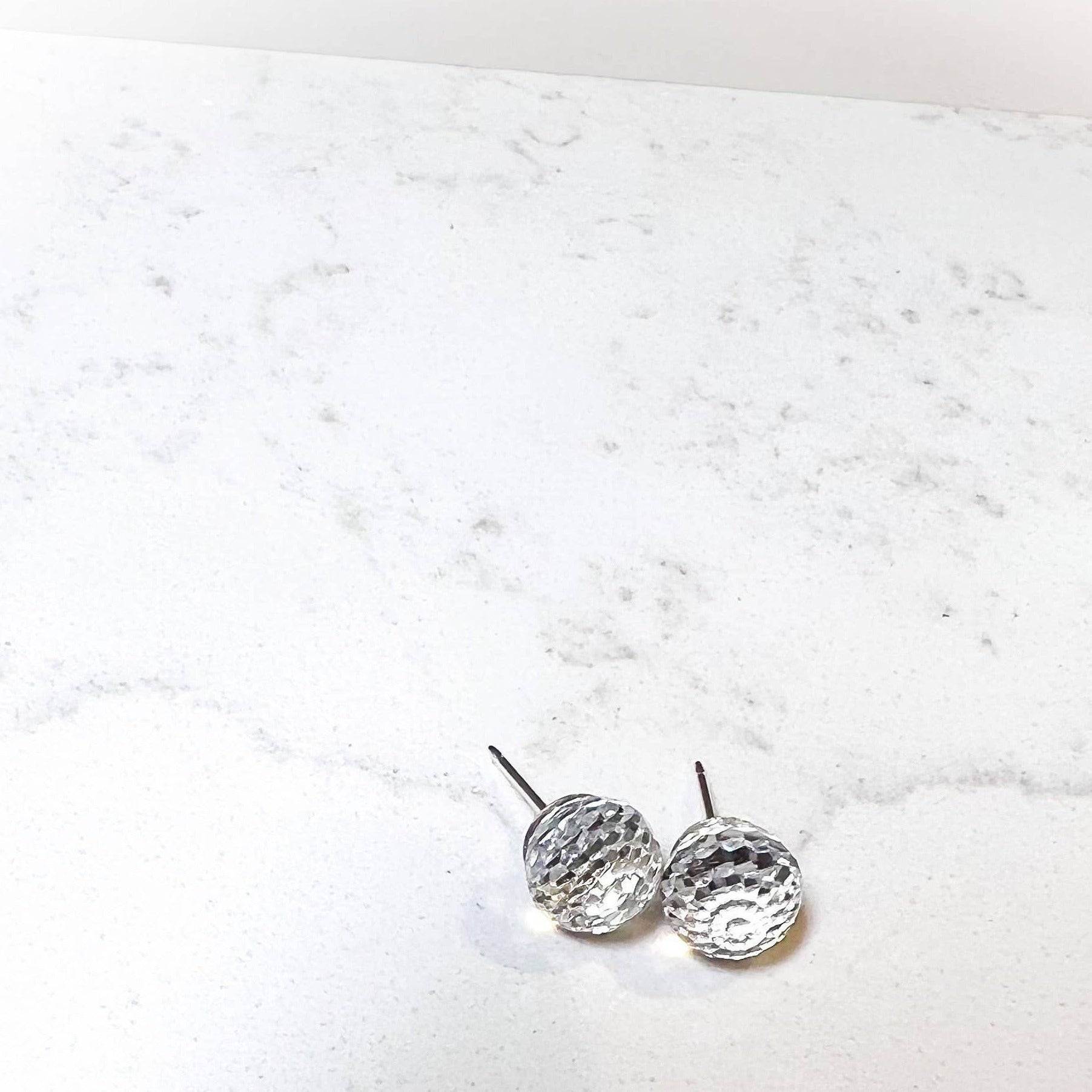 Crystal Ball Stud Earrings - Sterling Silver or GF - Sela+Sage - Stud/Post Earrings