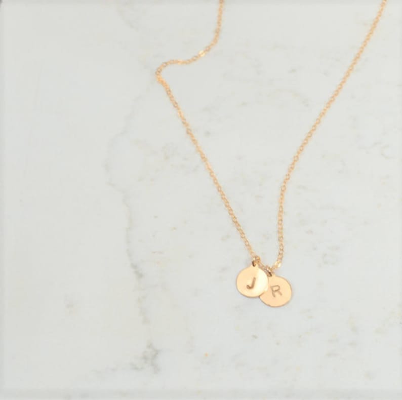 Dainty Initial Letter Necklace - Gold Filled or Sterling Silver - Sela+Sage - Pendant/Charm Necklace