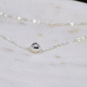 Disco Mirror Ball Necklace - Sterling Silver - Sela+Sage - Pendant/Charm Necklace