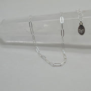 Silver Anklet,  Sterling Silver Paperclip Chain Anklet with Heart Charm, Layering Anklet, Silver Body Jewelry
