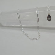 Silver Anklet,  Sterling Silver Paperclip Chain Anklet with Heart Charm, Layering Anklet, Silver Body Jewelry