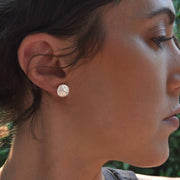 Organic, Hand Hammered Textured Circle Stud