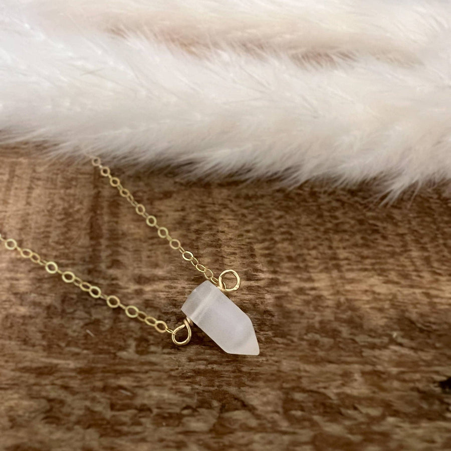 Selenite Crystal Point Necklace