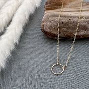 Endless Circle Necklace, Karma - GF or Sterling Silver - Sela+Sage - Pendant/Charm Necklace