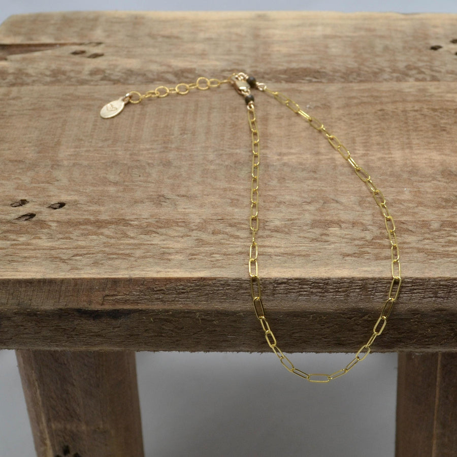 Anklet, Gold Filled Paperclip Chain Anklet with Heart Charm, Layering Anklet Body Jewelry