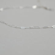 Silver Anklet,  Sterling Silver Paperclip Chain Anklet with Heart Charm, Layering Anklet, Silver Body Jewelry