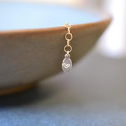 Charm Anklet, Gold Filled Mini Bar Chain Anklet with Heart Charm, Layering Anklet Body Jewelry