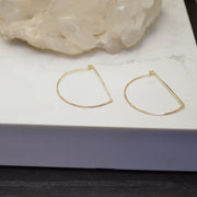 Half Moon, Thin Hammered Hoop - Sterling Silver, Gold Filled - Sela+Sage - Hoop Earrings