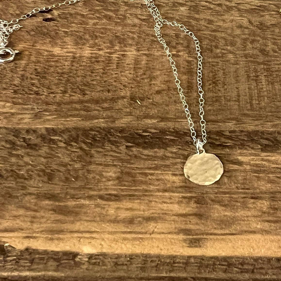 Hand Hammered Drop Necklace - Gold Filled or Sterling Silver - Sela+Sage - Pendant/Charm Necklace