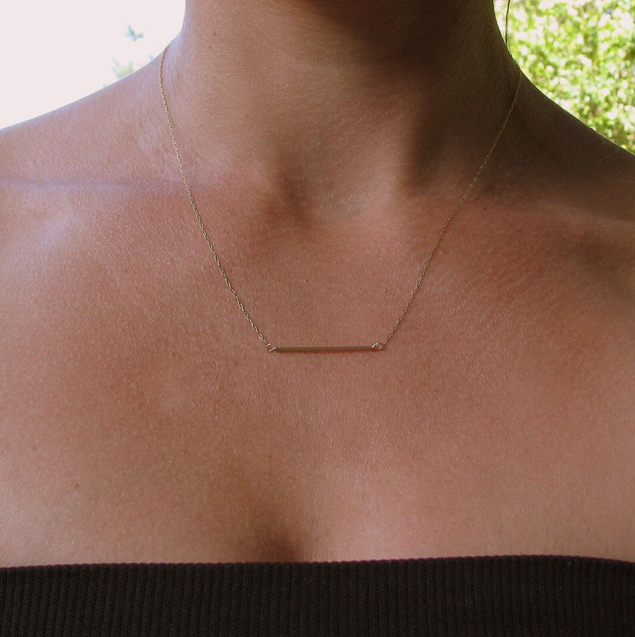 Simple, Elegant Gold Filled Thin Bar Necklace