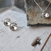 Silver Square Crystal Pendant Necklace