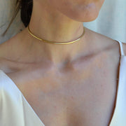 Gold Neck Cuff, Neck Collar, Open Neck Choker, Gold Metal Choker, Eternity Necklace Cuff, Day Collar