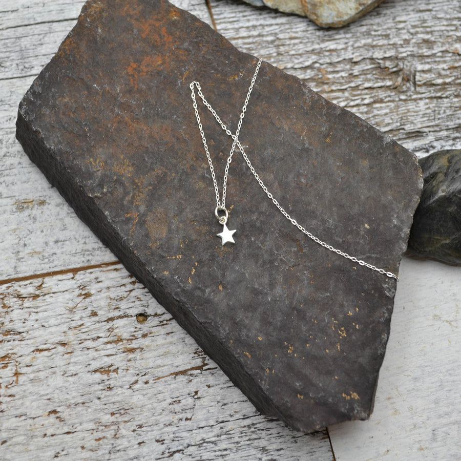 Sterling Silver, Dainty Star Necklace, Silver Star, Reach for the Stars, Shooting Star Necklace, Simple Tiny Star Jewelry