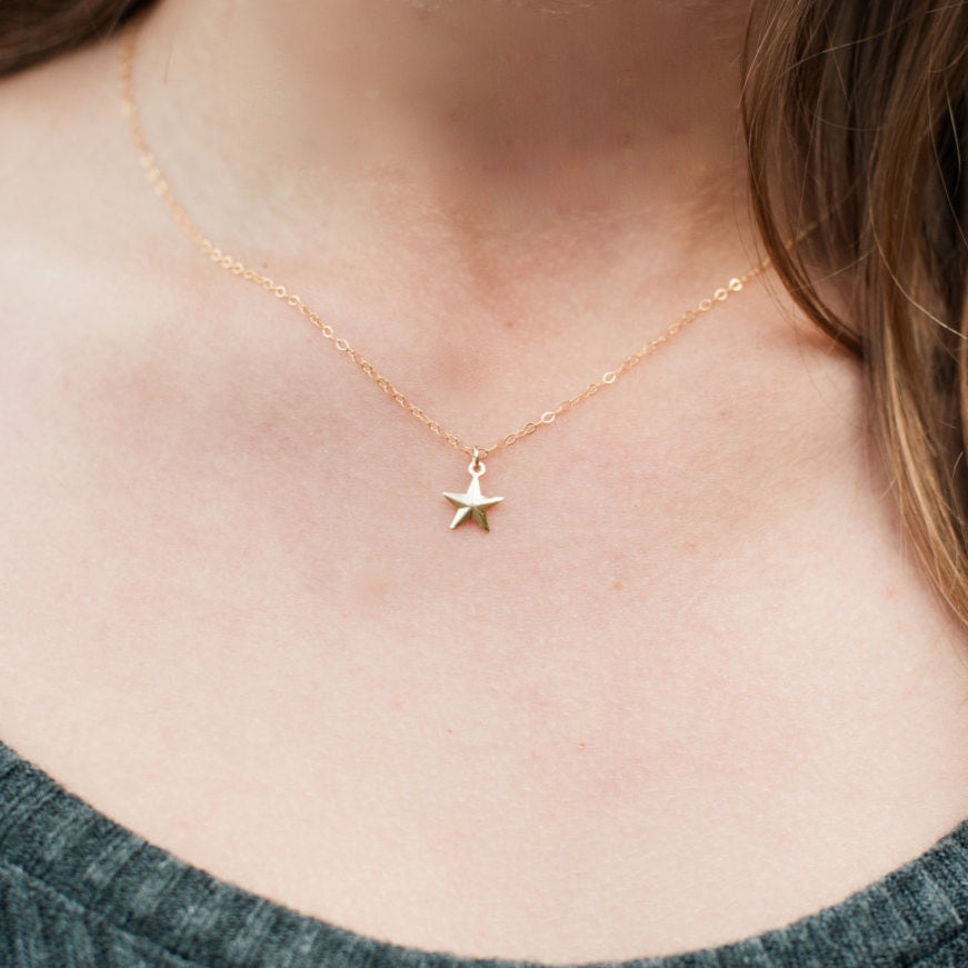 Dainty 14k Gold Filled Star Charm Necklace Charm, Little Gold Necklace Layering , Star Pendant, Celestial Charm, Gift for Her, Little Gold