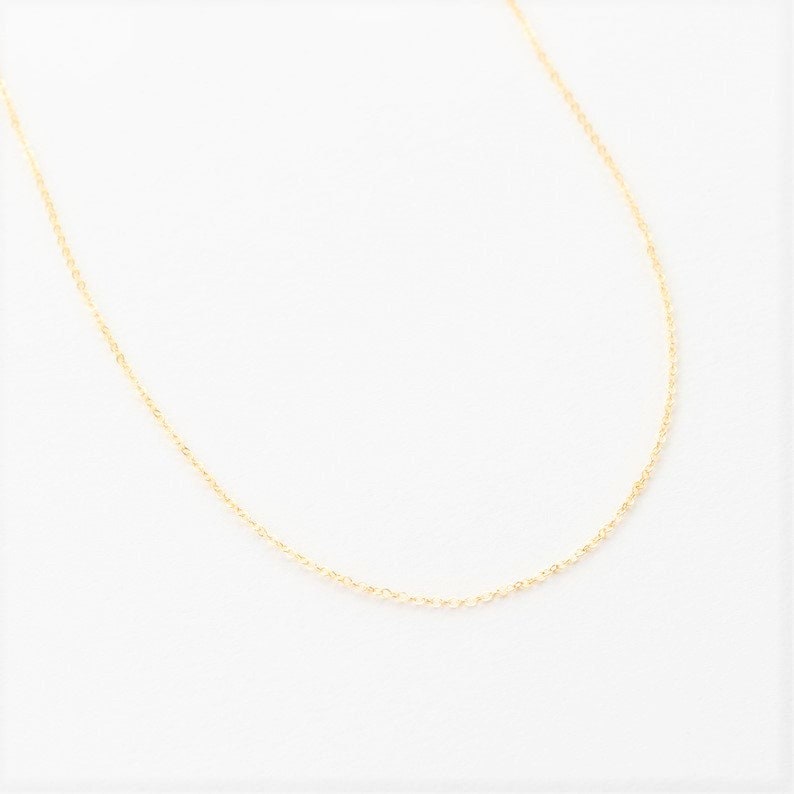 Simple Adjustable Chain Necklace in Gold Filled or Sterling Silver 16 or 18 inch, Thin Chain Only Necklace, Delicate Whisper Chain