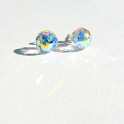 Faceted Crystal Ball, Swarovski AB Stud Earrings