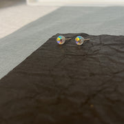 Faceted Crystal Ball, Swarovski AB Stud Earrings