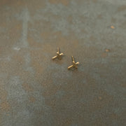 Tiny Cross Stud Earrings in 14k Gold or GF or Sterling Silver, Tiny Cross Post Earrings, Solid Gold Cross, Baptism or Confirmation Gift