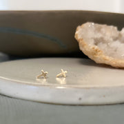 Tiny Cross Stud Earrings, 14k Gold Filled