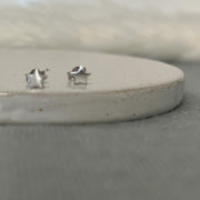 Mate Domed Star Studs in Solid Sterling Silver, Star Post Earring, Second Hole Earring, Unisex, Mens Studs, Silver Earrings Silver Stud