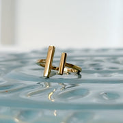 Double Gold Bar Ring