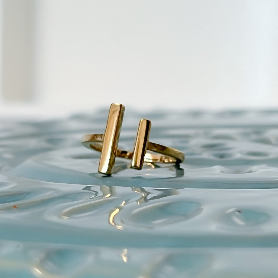 Double Gold Bar Ring