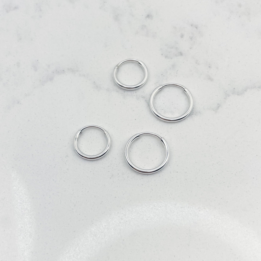 Huggie Hoop Earrings in Sterling Silver