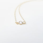 Cubic Zirconia Solitaire Necklace in 14k Gold Filled or Sterling Silver