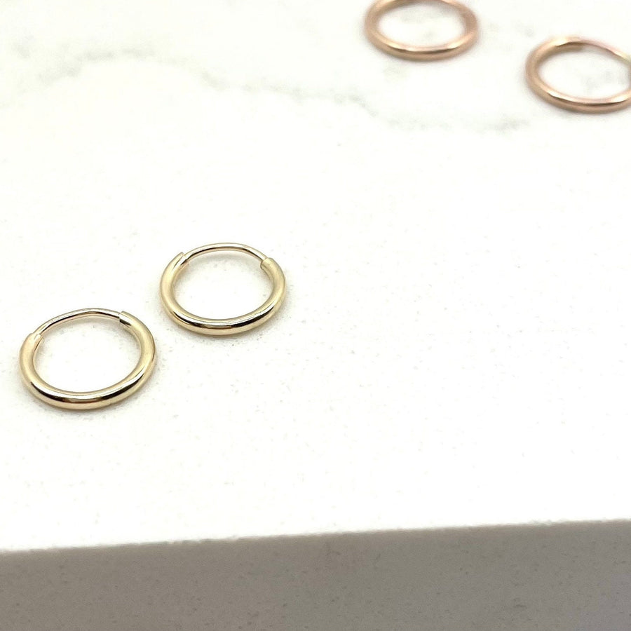 Endless, Huggie Hoop Earrings in Gold Filled