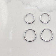 Huggie Hoop Earrings in Sterling Silver