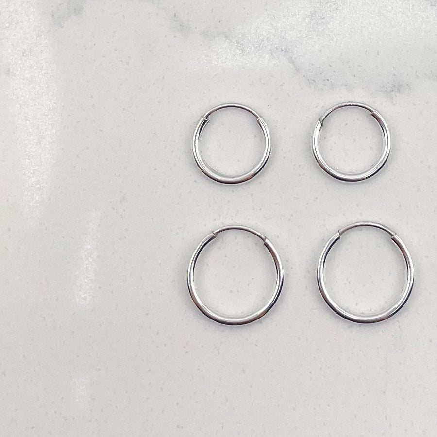 Huggie Hoop Earrings in Sterling Silver