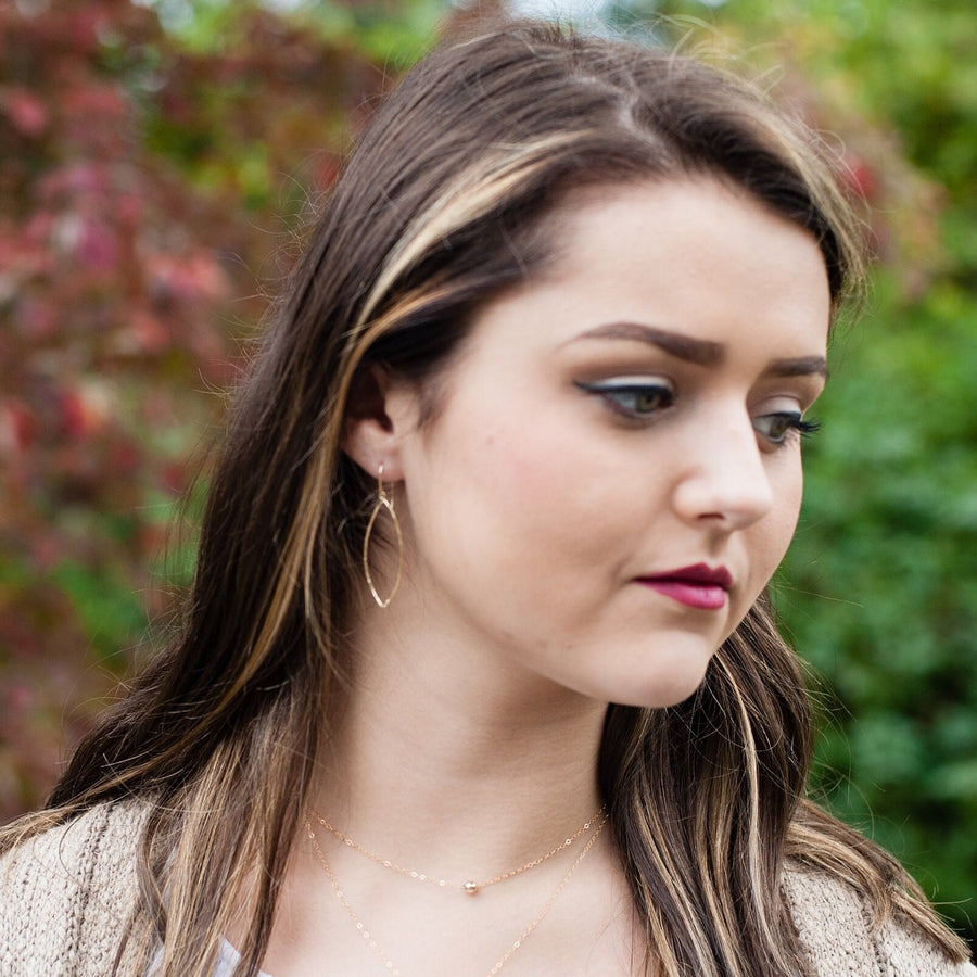 Long Teardrop Earrings in Gold Filled Pear Shape Drops, Lightweight Hammered or Polished