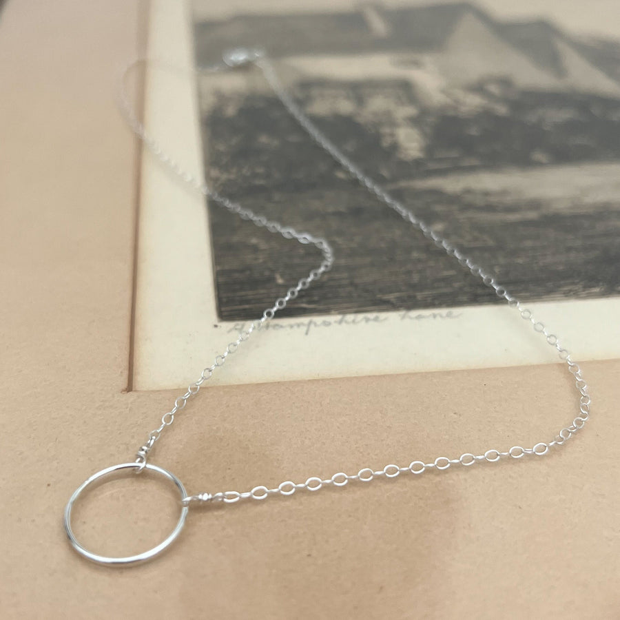 Simple Silver Open Circle Necklace