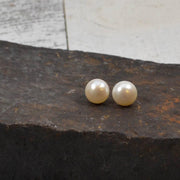 Large Real Pearl Stud Earring Gold Filled or Sterling Silver, Freshwater Pearl Studs, Bridal Pearl Post Earring, Bridesmaids Pearl