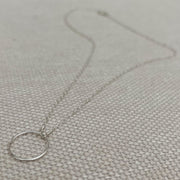 Simple Silver Open Circle Necklace