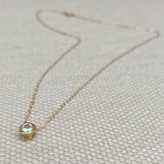 Floating CZ Diamond Necklace, 1 Carat Solitaire Necklace, Slide Diamond CZ Necklace, Cubic Zirconia, Lab Created Diamond