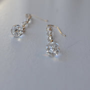 Teardrop Crystal Earrings, Gold and Silver, Long Crystal Drop Earrings, Swarovski Crystal Bridal Earrings, Handmade