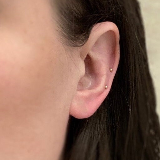 Tiny Ball Stud, 2MM in 14k Gold Filled