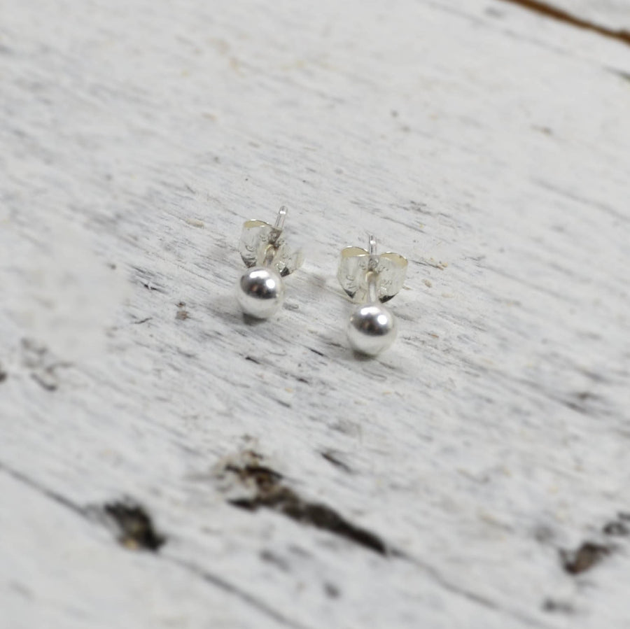 3mm Pair Gold Filled or Sterling Silver Ball Stud Earrings, GF Ball Post Earrings Second Hole Ball Earrings