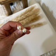 Large Natural, Freshwater Pearl Stud Earrings