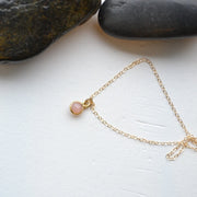 Pink Onyx Pendant Necklace Gold Filled or Sterling Silver, Girl Mom Necklace, Baby Shower Gift, Pink Gem, Mothers Day Present