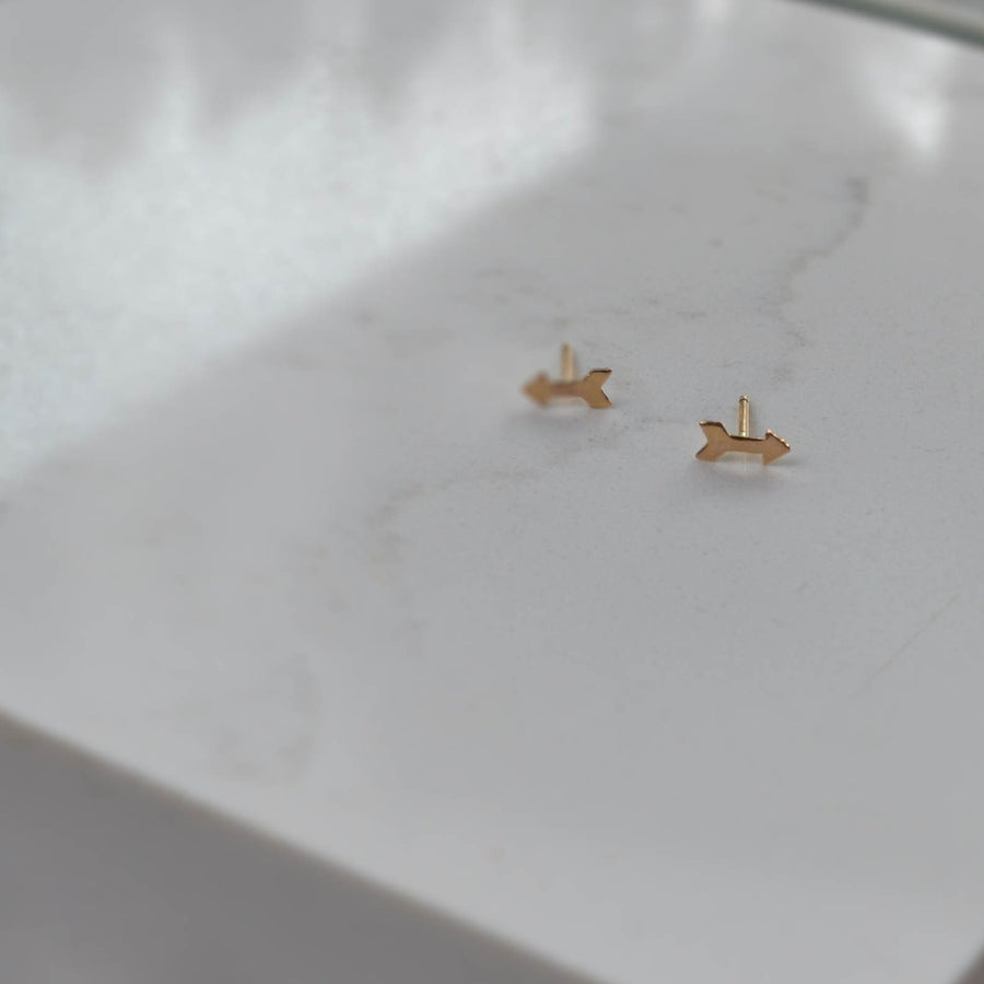 Small, 14k Gold Filled Arrow Post Earrings